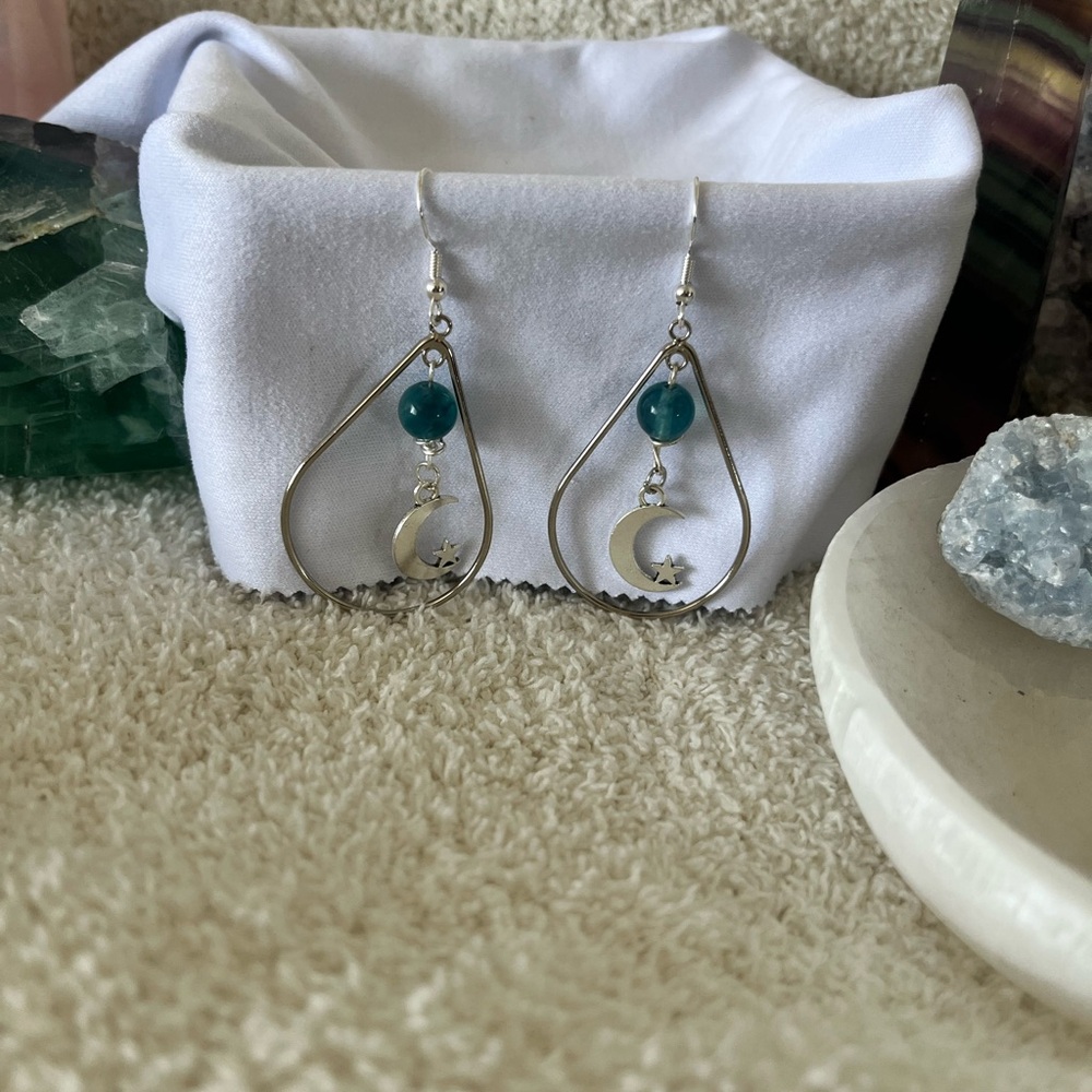Moon dangle drop earrings